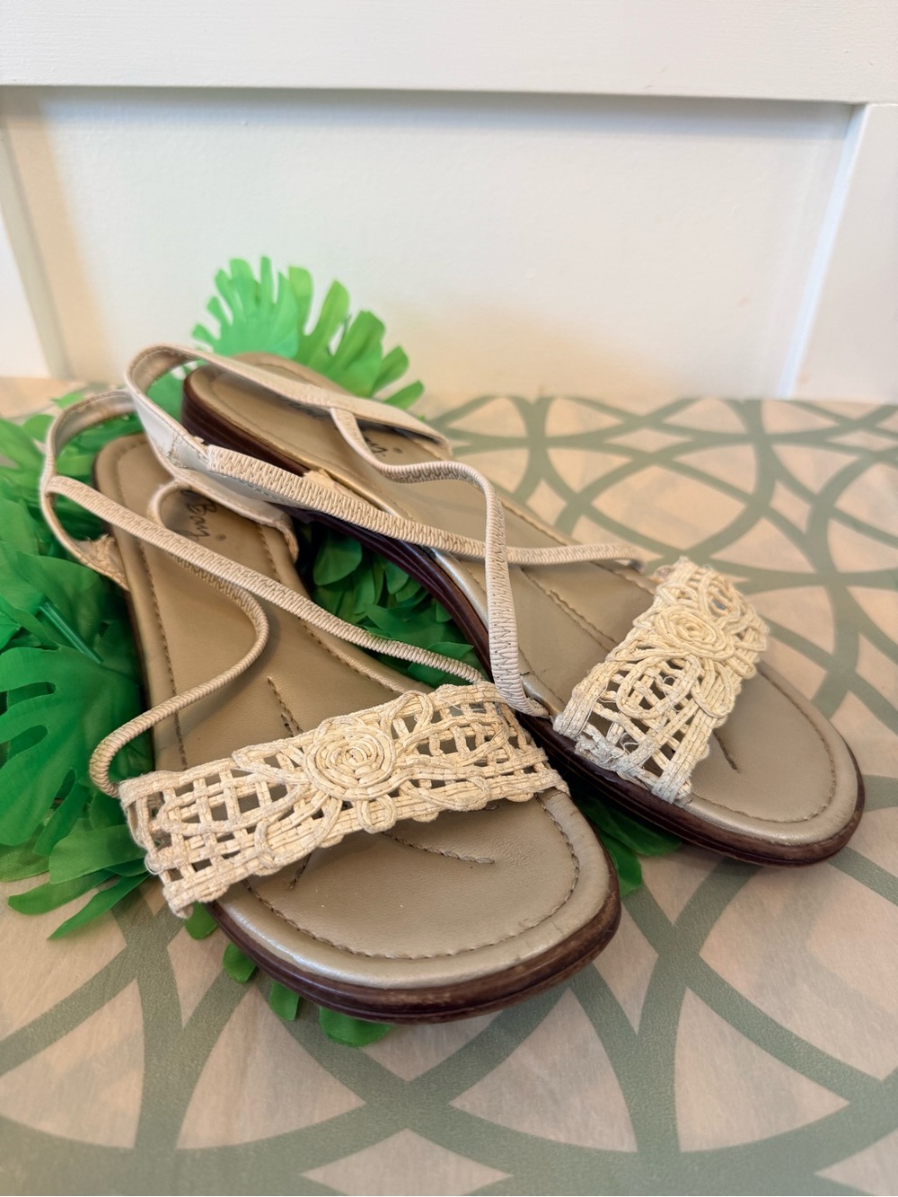 💫10/$25 • Coral Bay Crochet Detail Strappy Sandals
